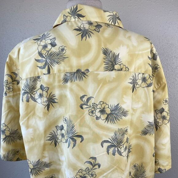 Trader Bay Yellow Tropical Button Down Shirt Size XL EUC - Picture 5 of 8